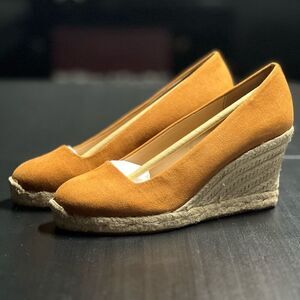 J. Crew Women’s Espadrille Wedges Shoes in Pale Clay Brown Suede Size 8 NWB